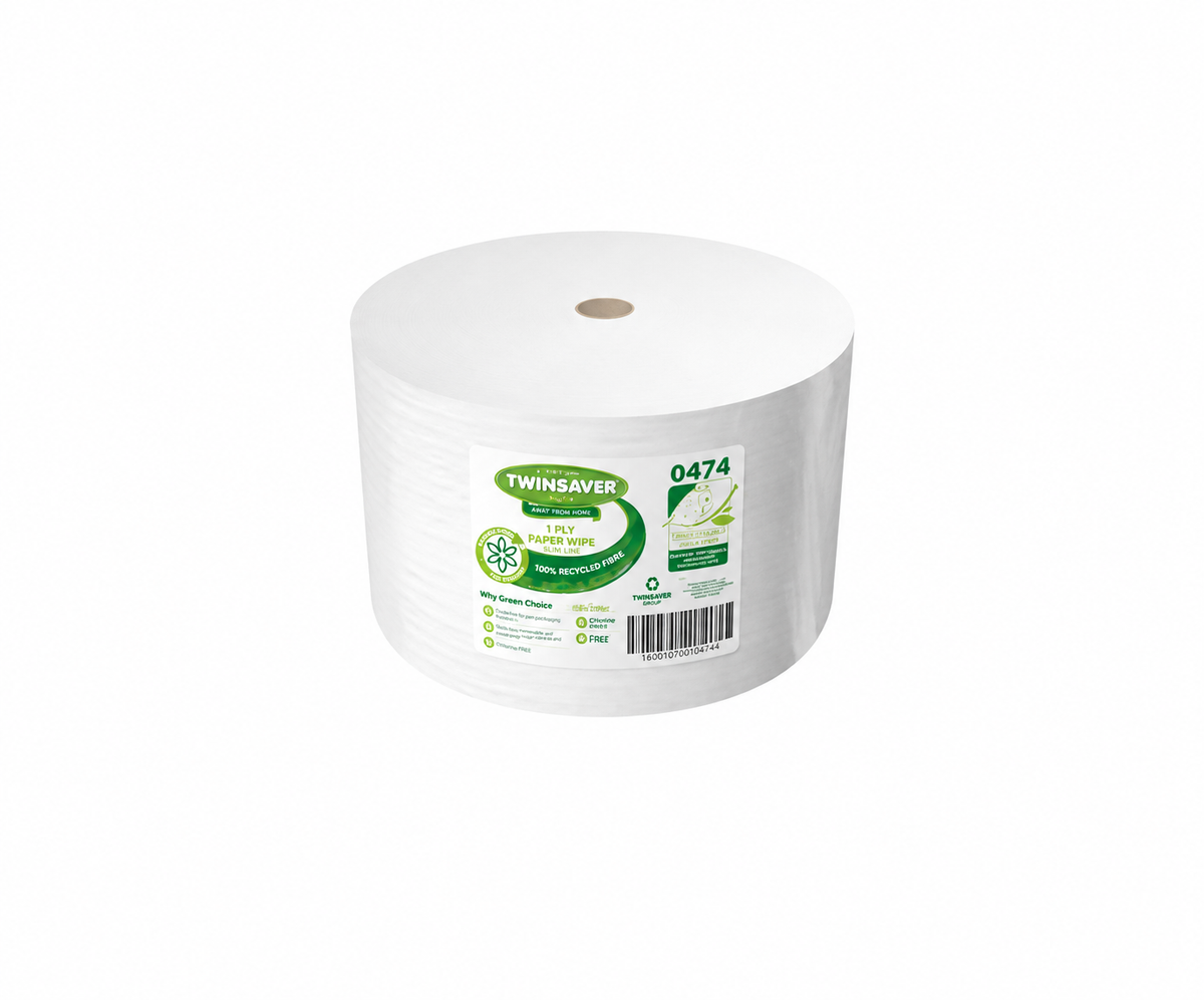 Twinsaver 1 Ply Jumbo Roll Paper Wipes