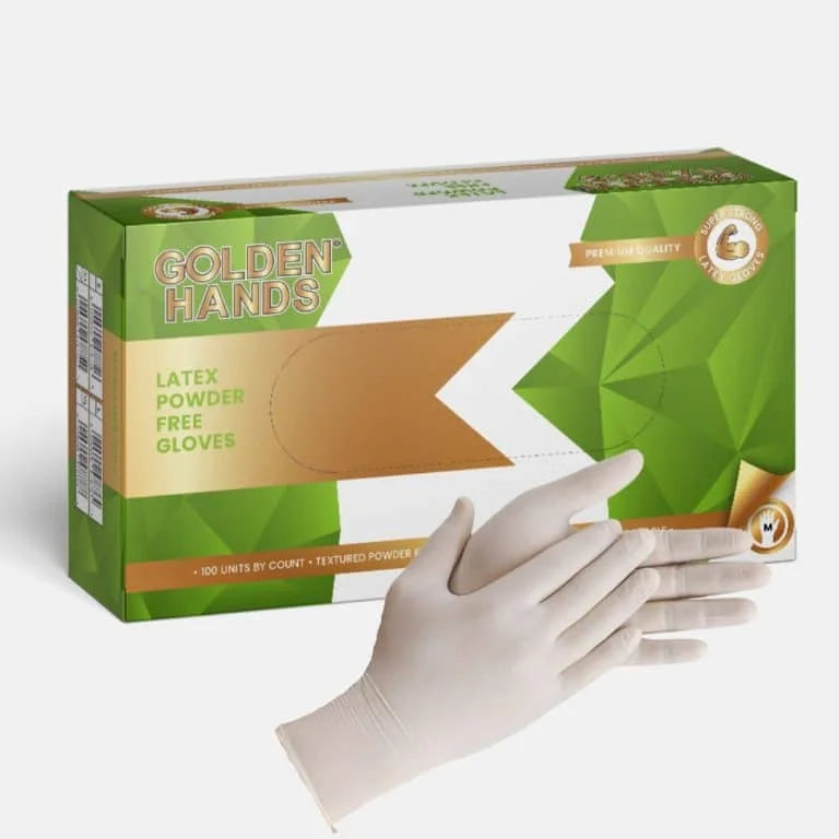 Latex Powder Free Disposable Gloves (Golden Hands)